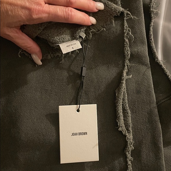 Joah Brown Off-Shoulder green Sweatshirt size small athleisure - Picture 9 of 13